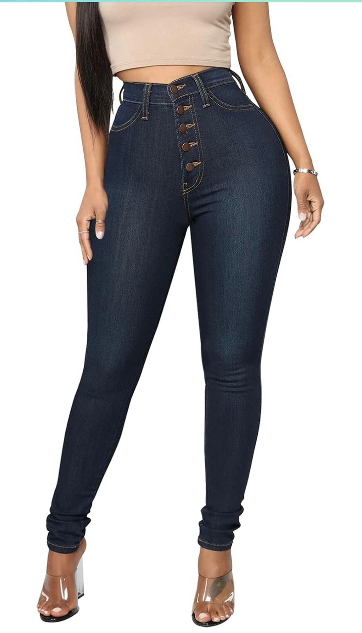 Olevey Low Rise Bootcut Pencil Denim